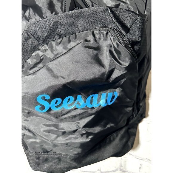 SEESAW BLACK DRAWSTRING BAG - NEW WITH TAGS - NEVER USED - Picture 2 of 4